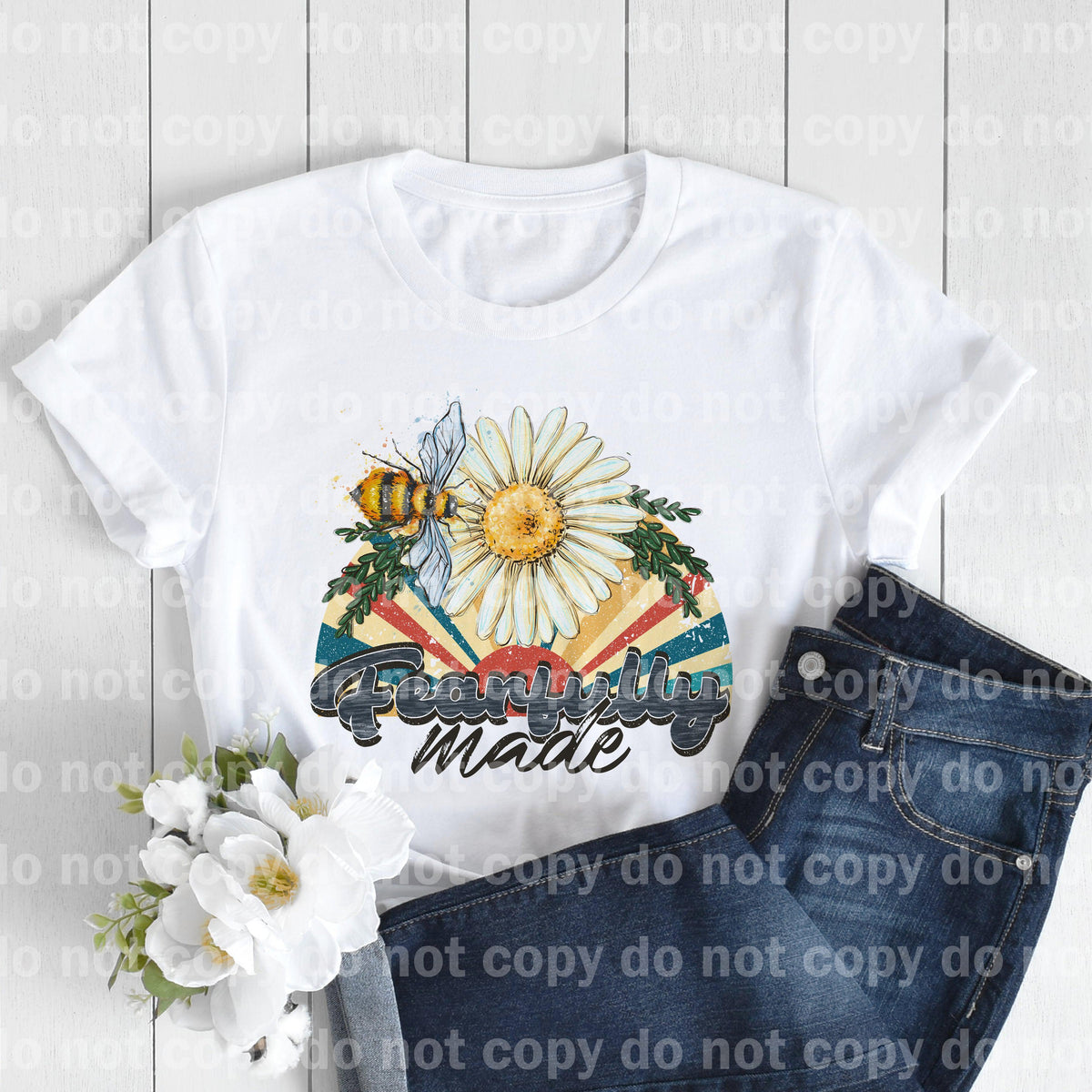 Fearfully Made Bee Flower Retro Dream Print or Sublimation Print