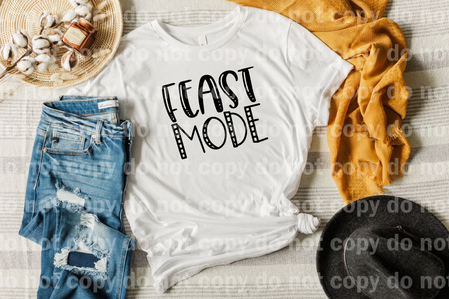 Feast Mode Typography Black/White Dream Print or Sublimation Print