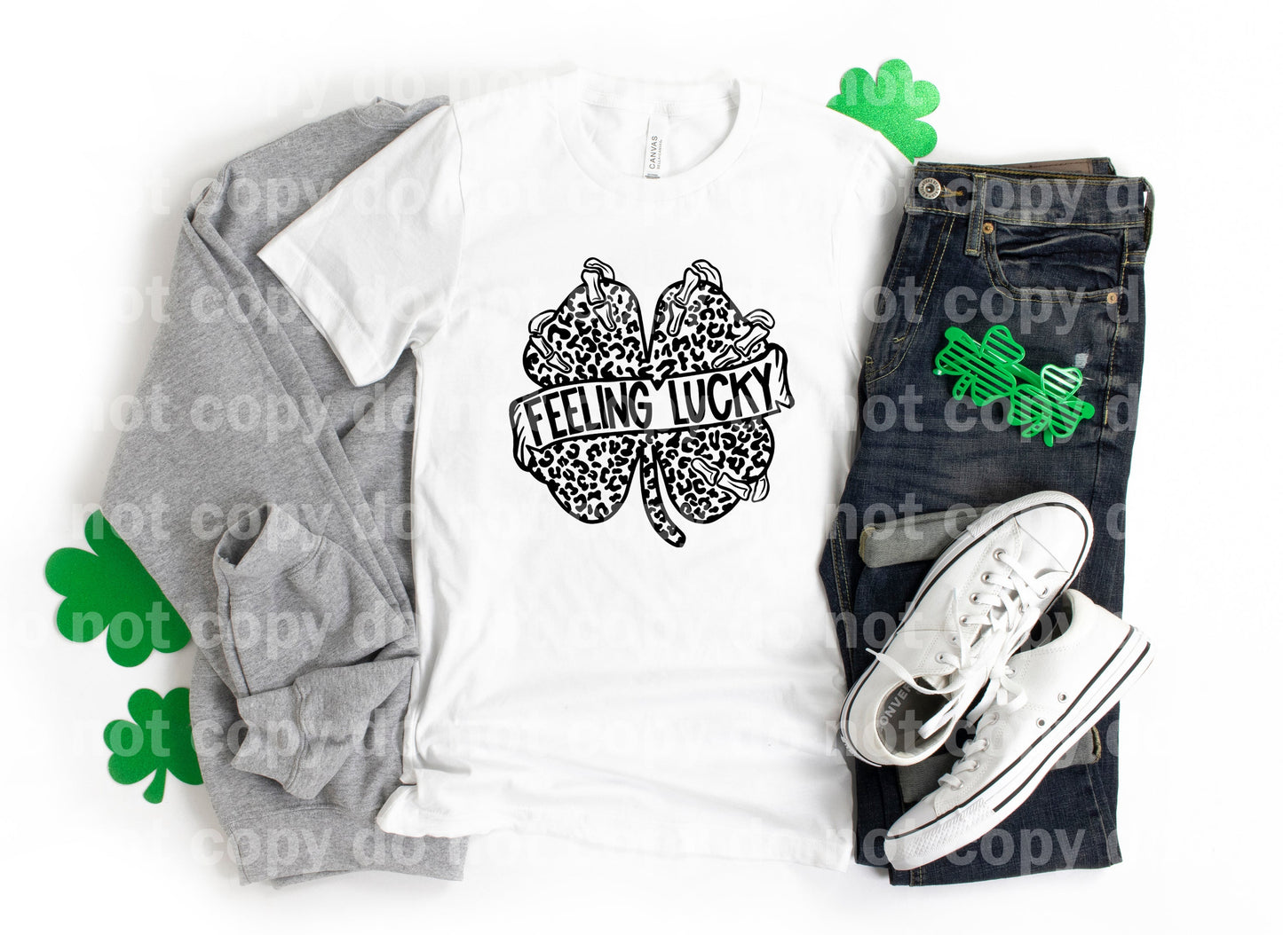 Feeling Lucky Leopard Print Full Color/One Color Dream Print or Sublimation Print