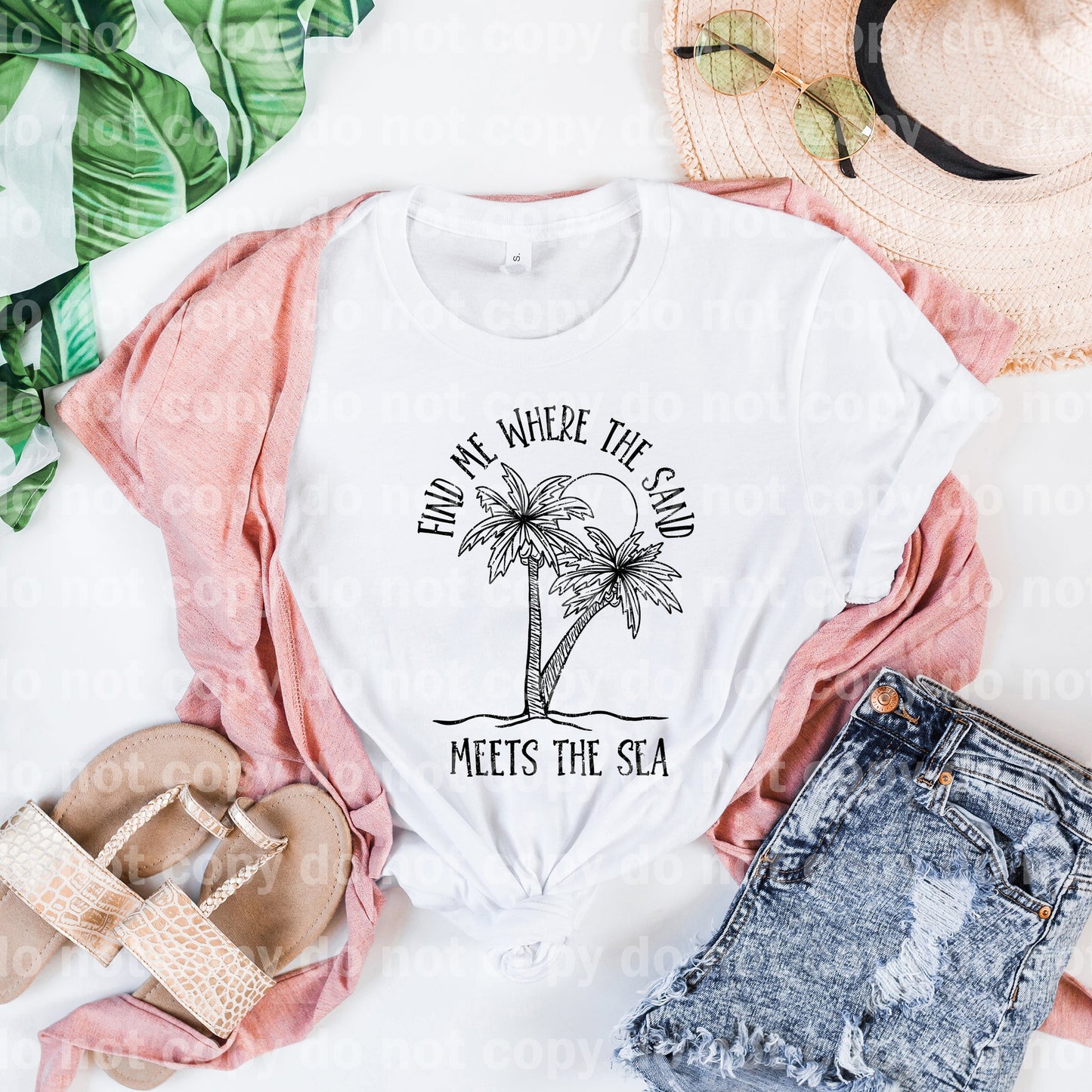 Find Me Where The Sand Meets The Sea Distressed Full Color/One Color Dream Print or Sublimation Print