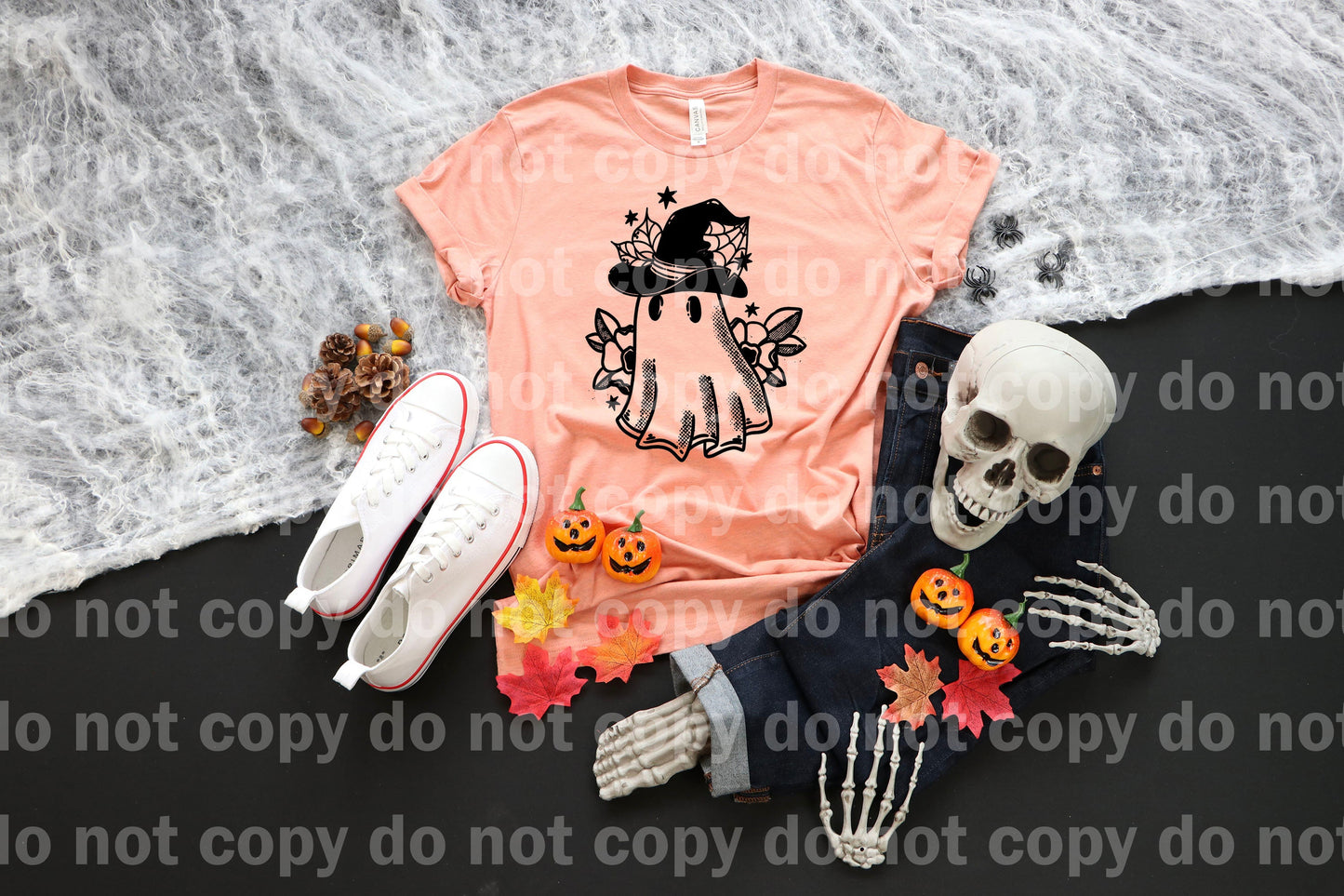 Floral Ghost With Witch Hat Dream Print or Sublimation Print