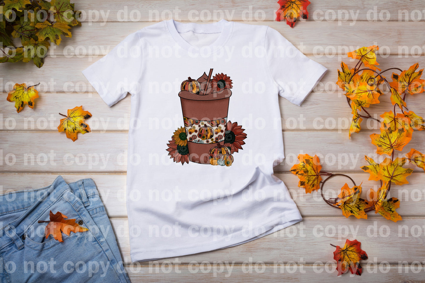 Estampado floral de calabaza Frappe Dream o estampado por sublimación