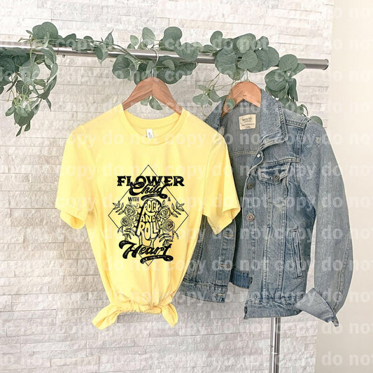 Flower Child With Rock And Roll Heart Dream print transfer