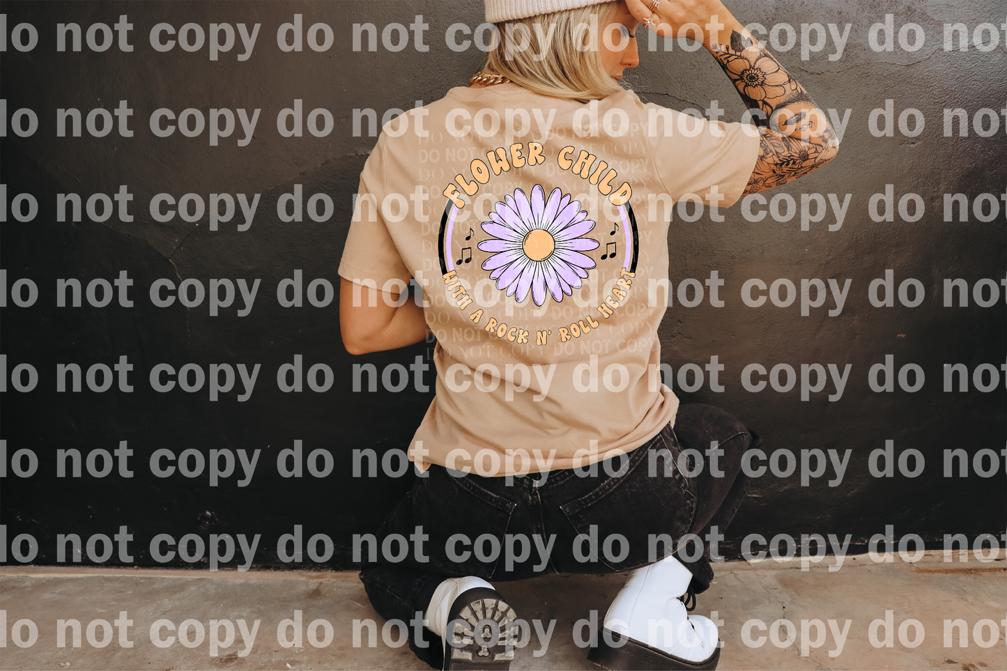 Flower Child With A Rock N Roll Heart Full Color/One Color Dream Print or Sublimation Print