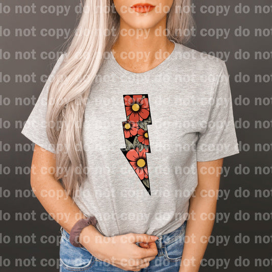 Flowers Lightning Bolt Full Color/One Color Dream Print or Sublimation Print
