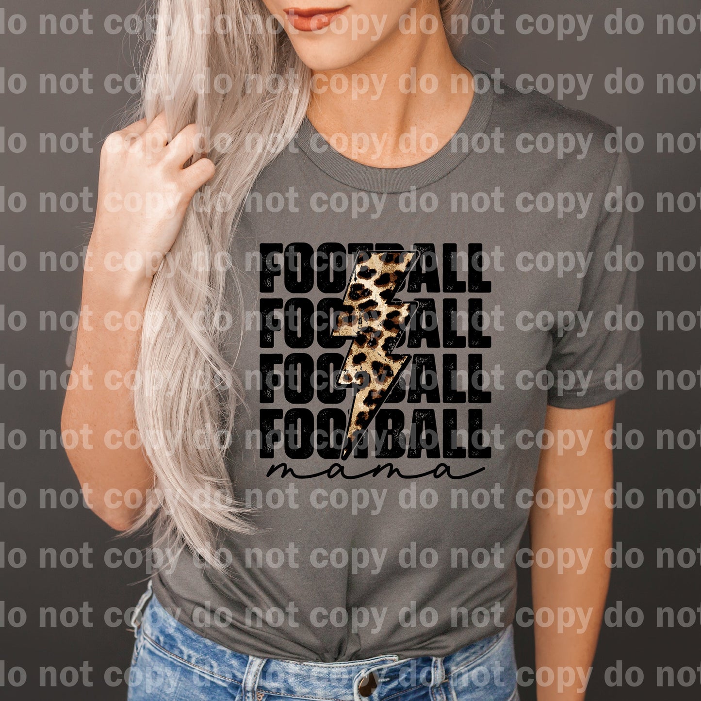 Football Mama Leopard Print Dream Print or Sublimation Print