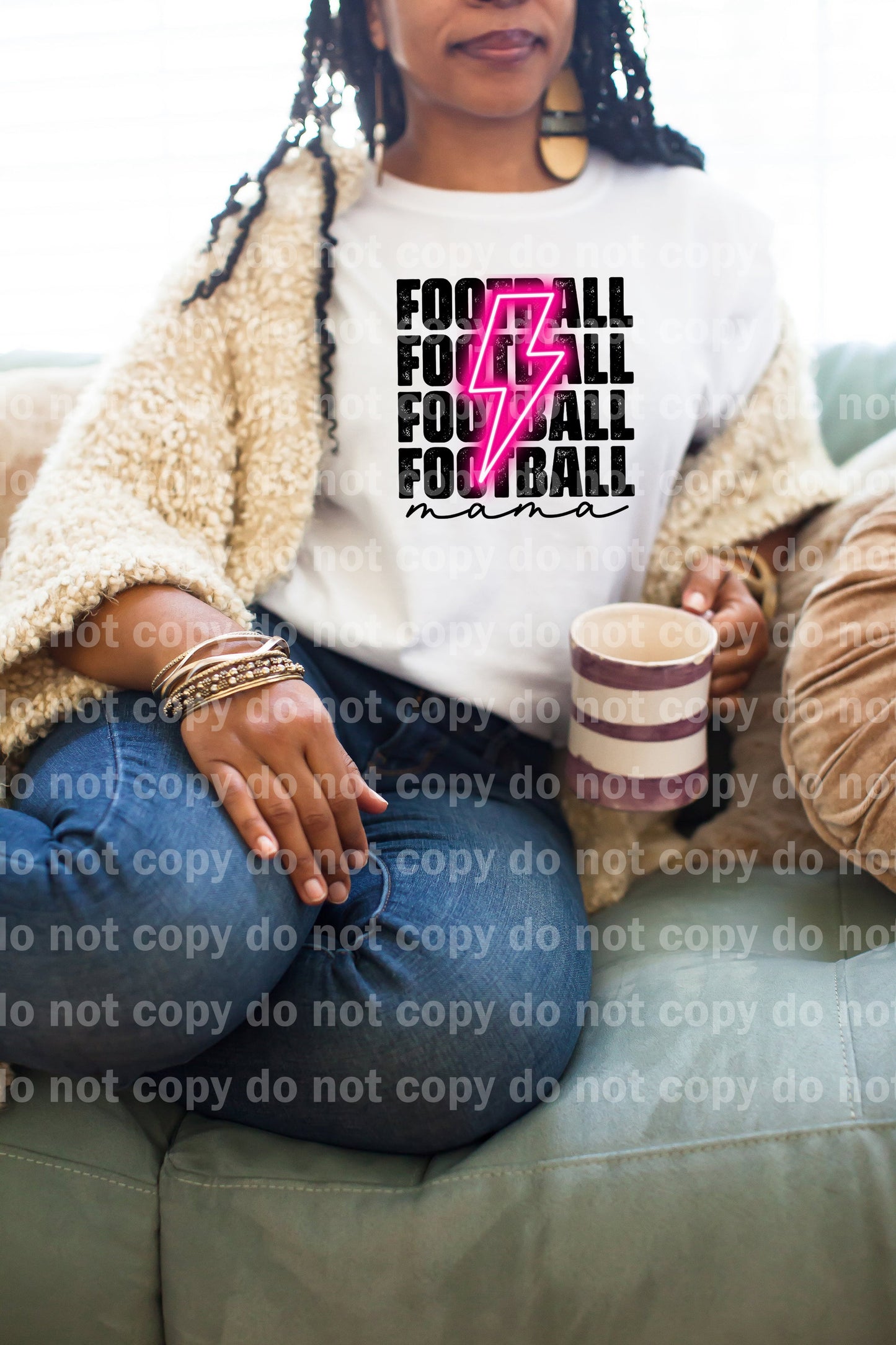 Football Mama Neon Pink Dream Print or Sublimation Print