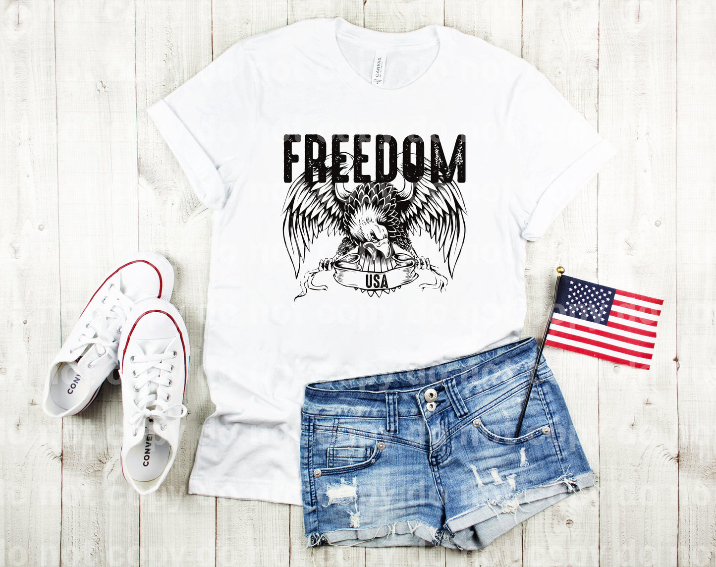 Freedom USA Stars Eagle Full Color / One Color Dream Print or Sublimation Print
