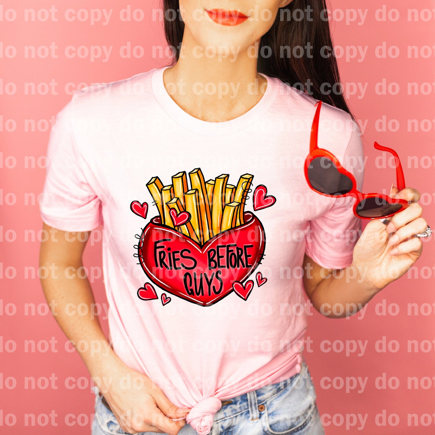 Fries Before Guys Red Heart Dream Print or Sublimation Print