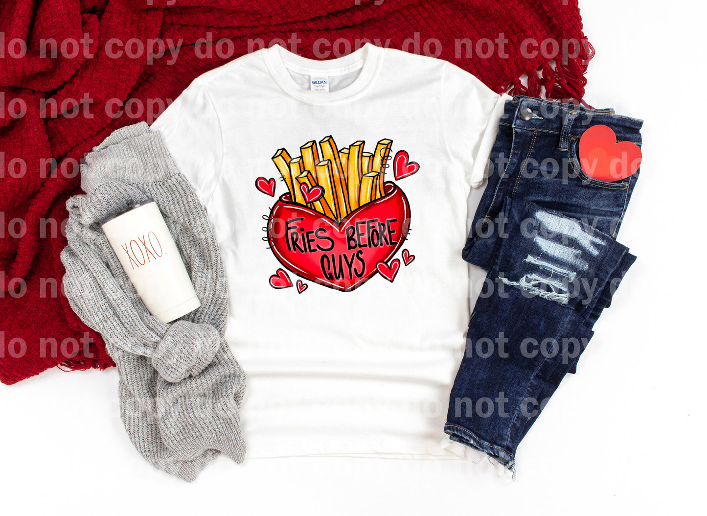 Fries Before Guys Red Heart Dream Print or Sublimation Print