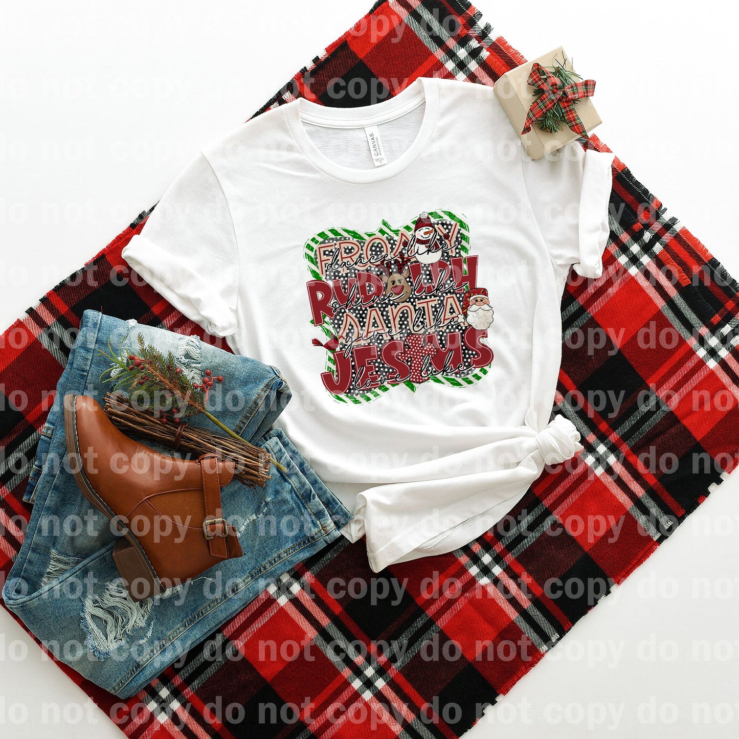 Frosty Rudolph Santa Jesus Dream Print or Sublimation Print