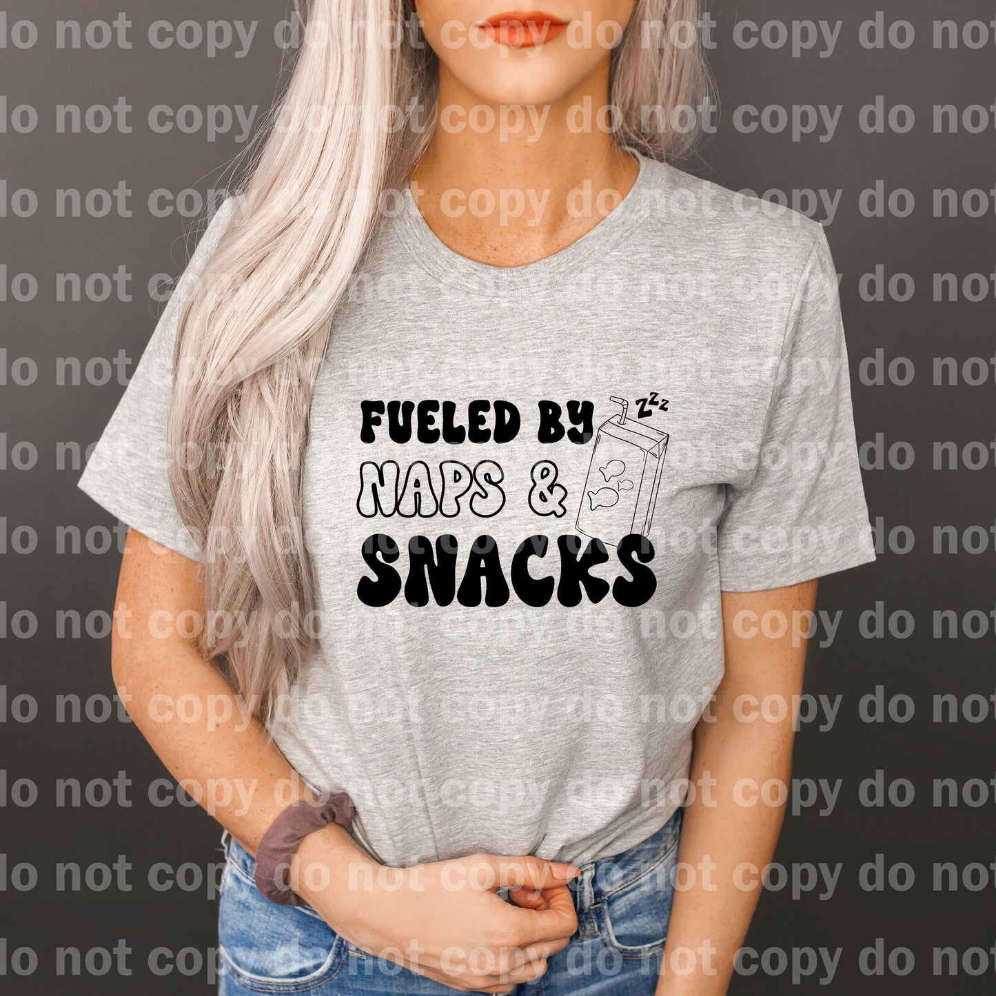 Fueled By Naps And Snacks One Color/Blue/Pink Dream Print or Sublimation Print