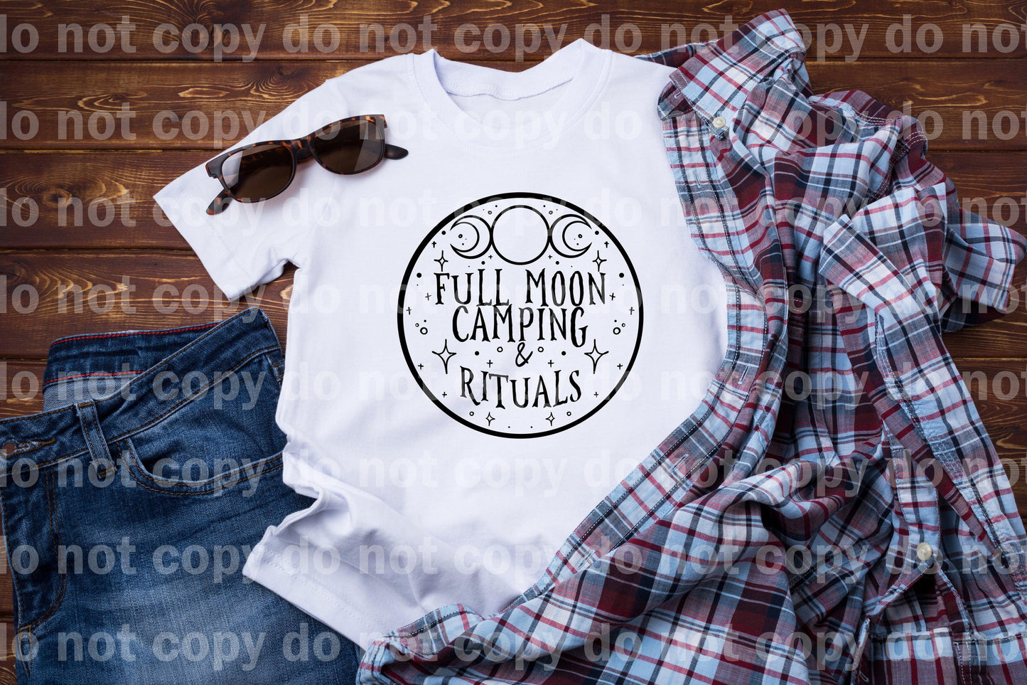 Full Moon Camping & Rituals White Dream Print or Sublimation Print