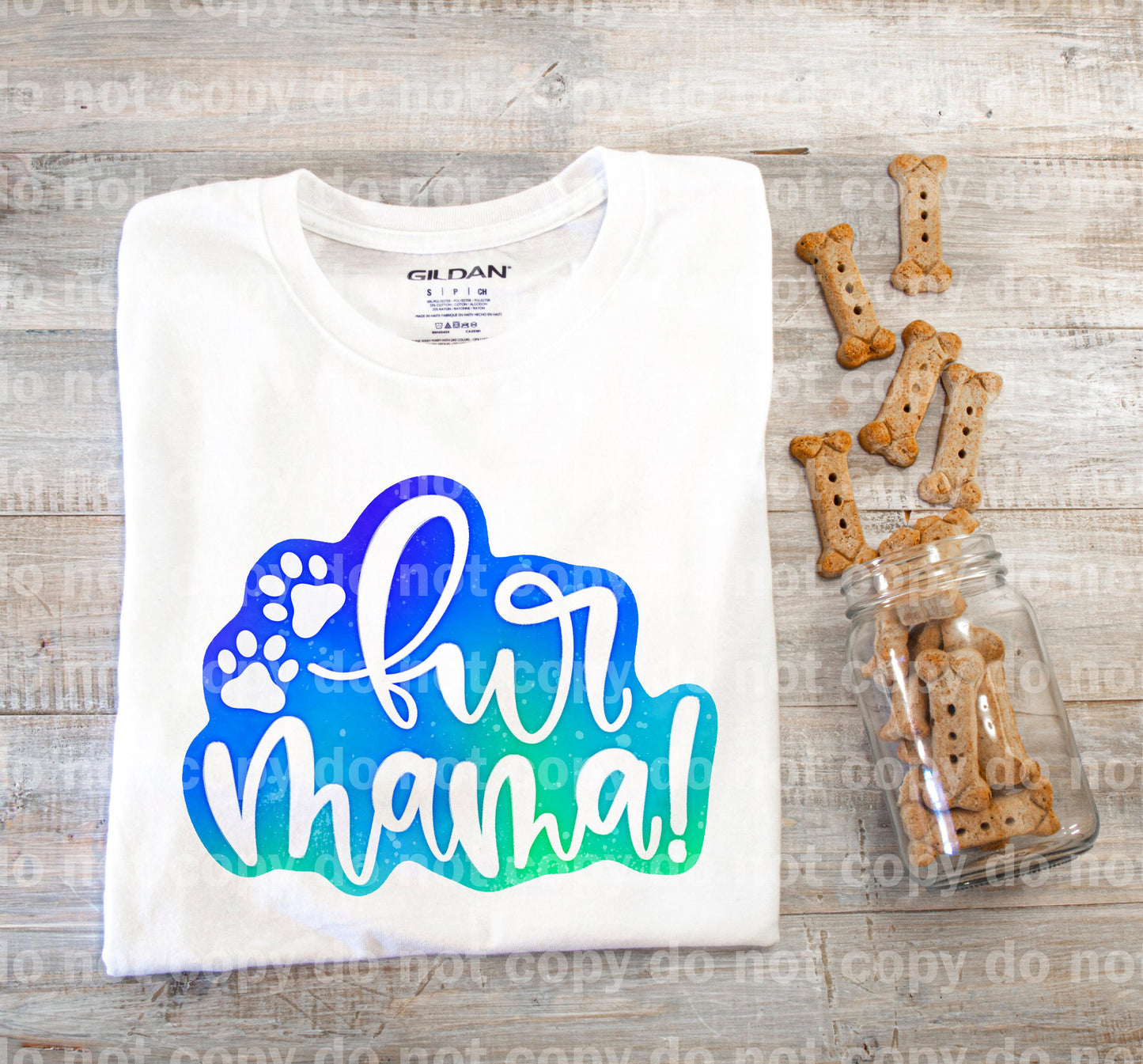 Fur Mama Blue White Dream Print or Sublimation Print