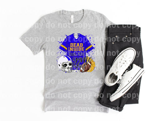 Dead Inside But It's Game Day Blue And Yellow Dream Print or Sublimation Print