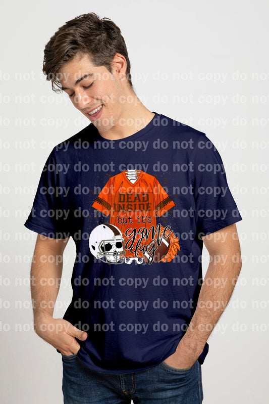 Dead Inside But It's Game Day Orange And Brown Dream Print or Sublimation Print