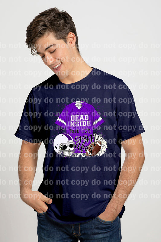 Dead Inside But It's Game Day Purple And White Dream Print or Sublimation Print