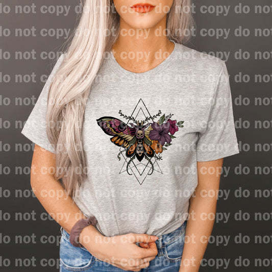 Geo Death Moth Flowers Dream Print or Sublimation Print