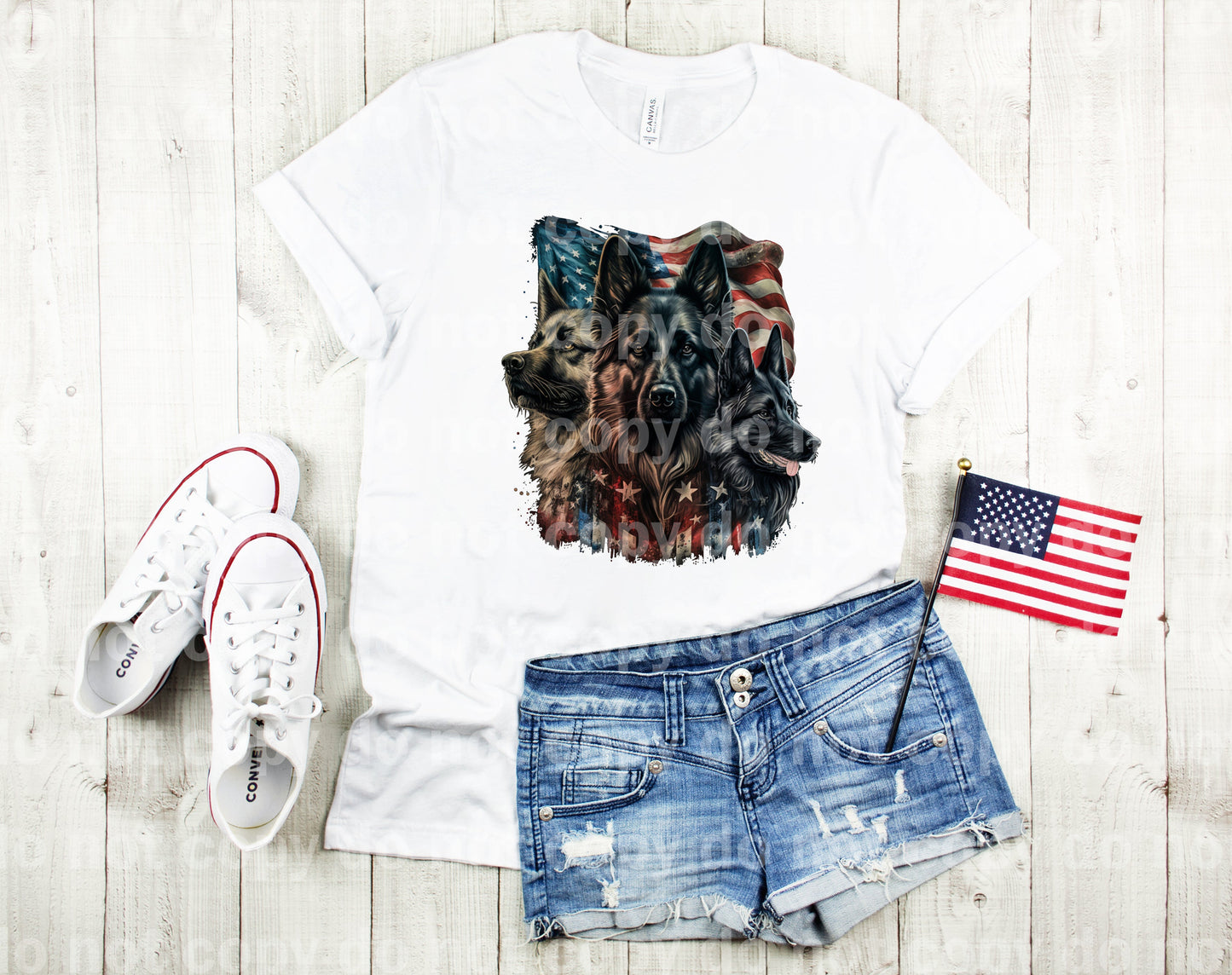 German Shepherd And USA Flag Dream Print or Sublimation Print