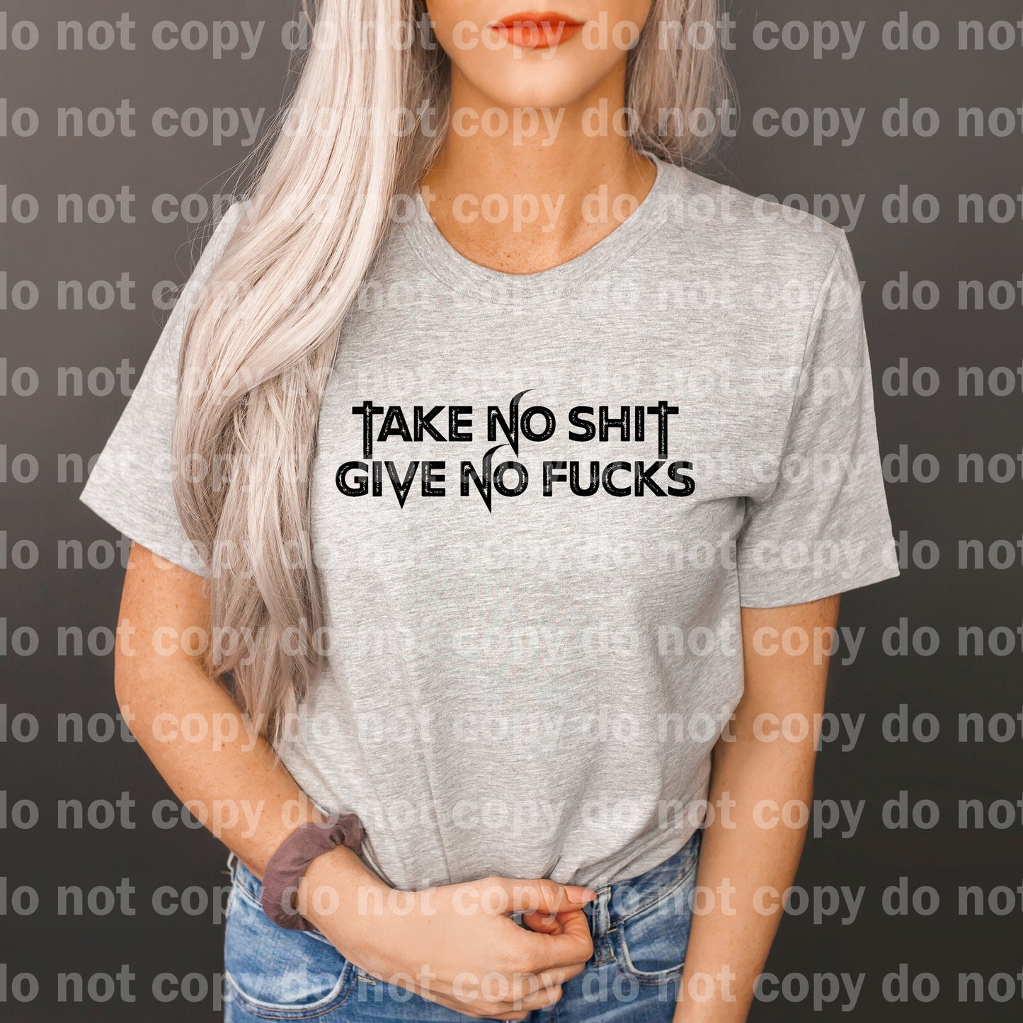 Take No Shit Give No Fucks Distressed Black/White Dream Print or Sublimation Print