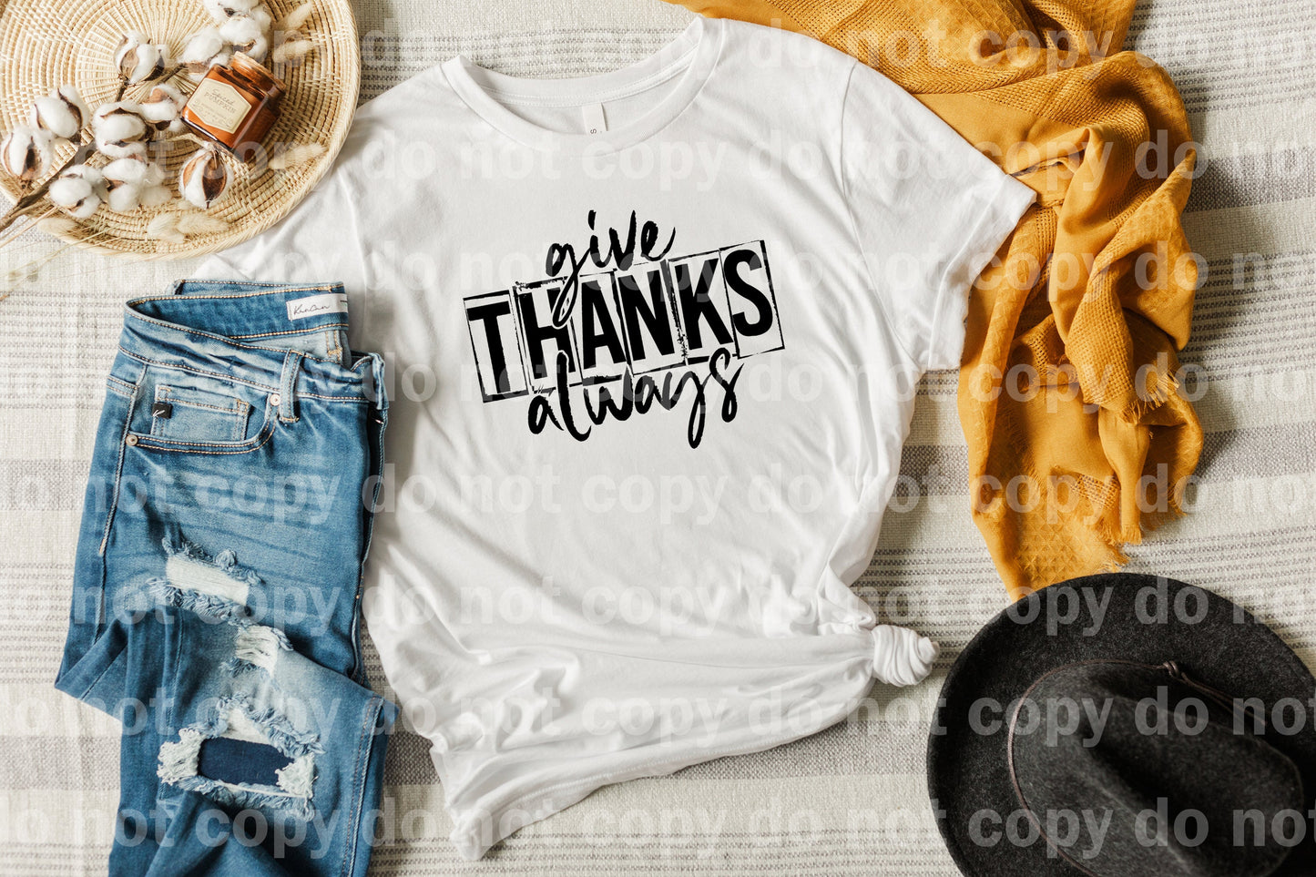 Give Thanks Always Black/White Dream Print or Sublimation Print