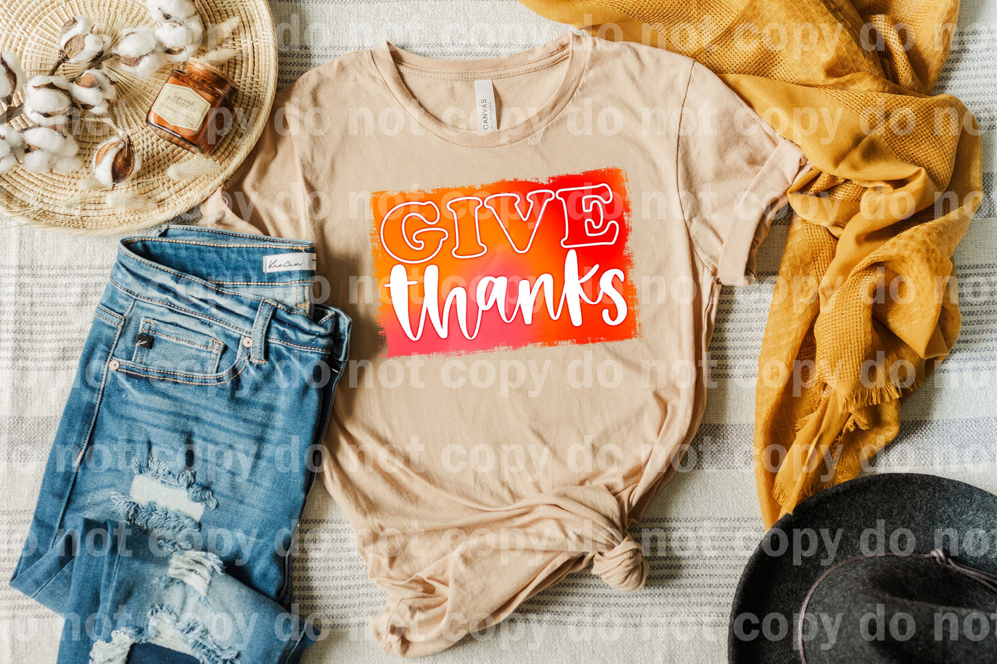 Give Thanks Orange Background Dream Print or Sublimation Print