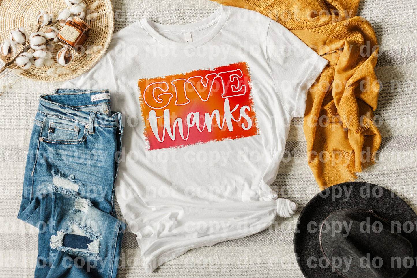 Give Thanks Orange Background Dream Print or Sublimation Print