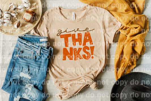 Give Thanks Typography Distressed Dream Print or Sublimation Print