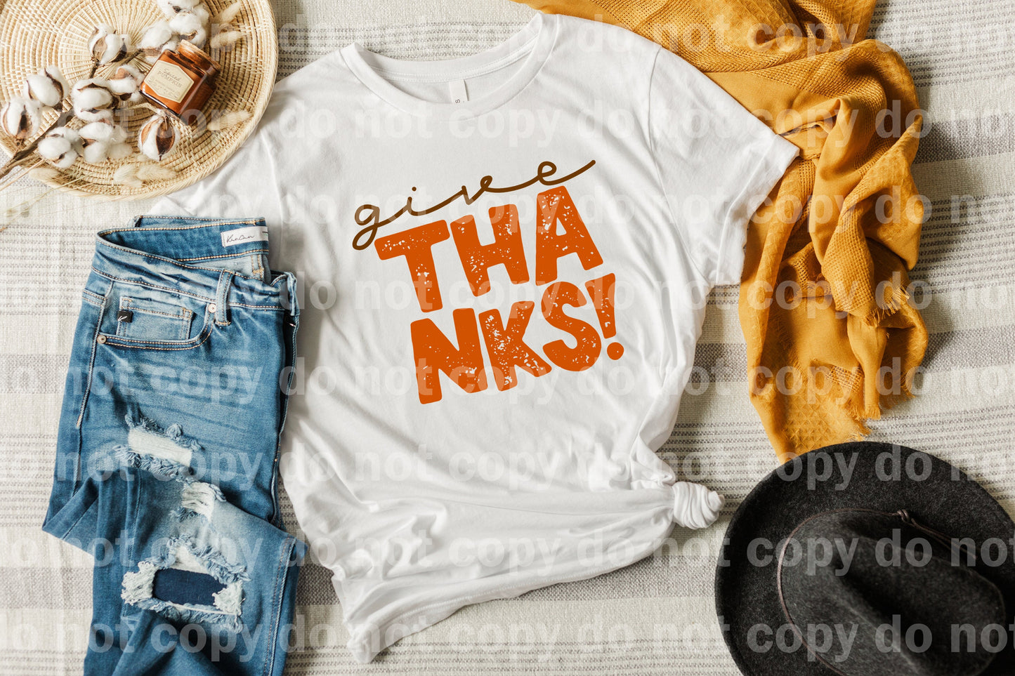 Give Thanks Typography Distressed Dream Print or Sublimation Print
