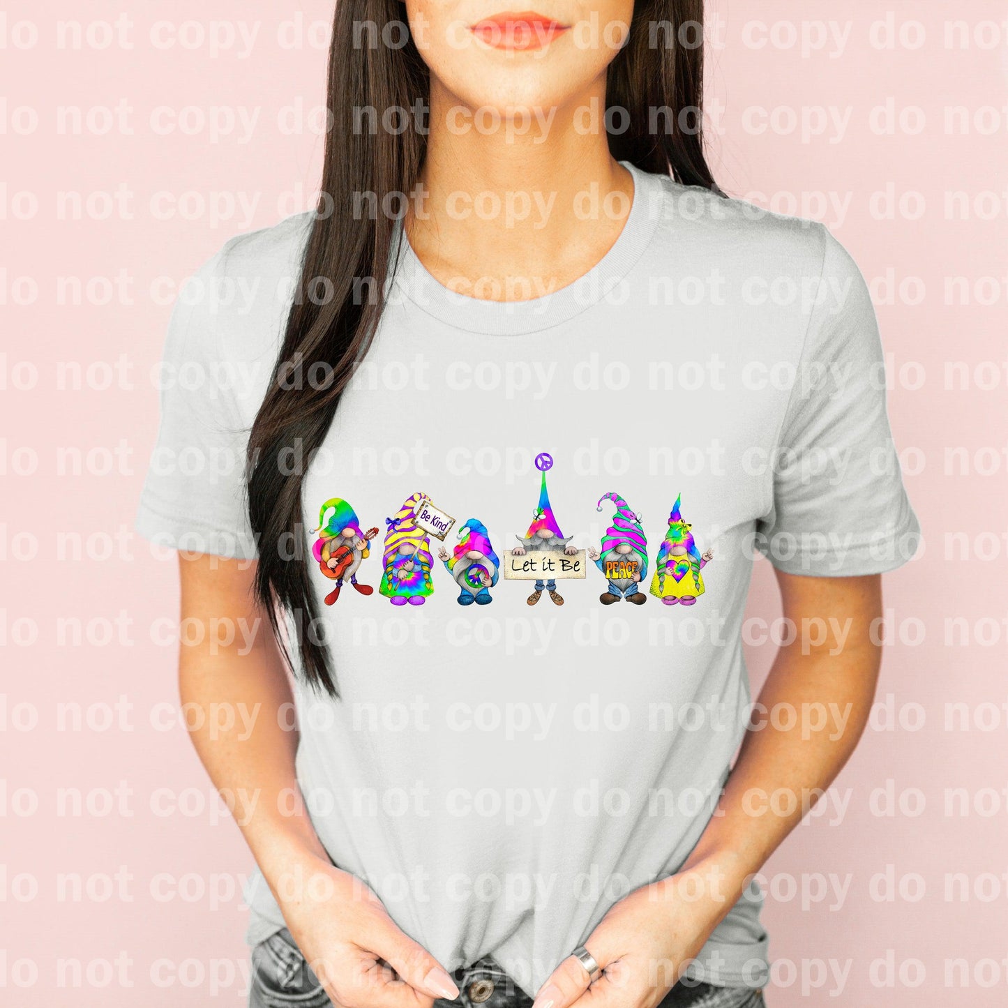 Gnomes Be Kind Let it Be Peace Love Dream print transfer
