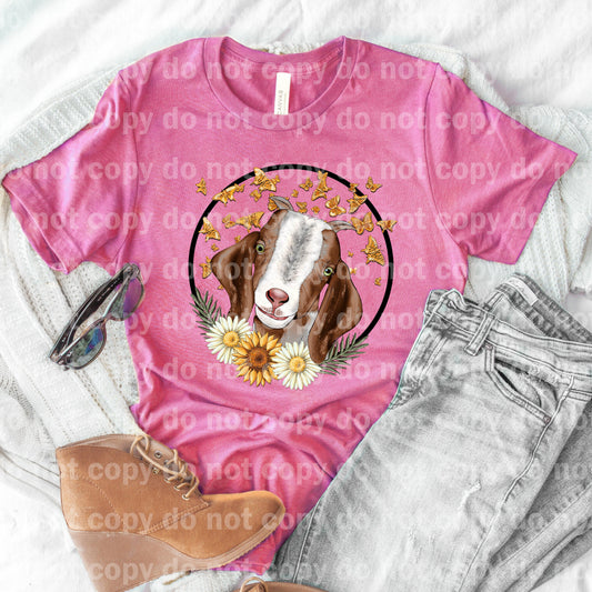 Goat Brown Butterflies Flower Dream Print or Sublimation Print