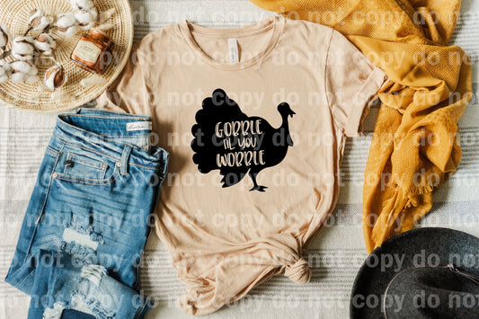 Gobble Til You Wobble Black Turkey Dream Print or Sublimation Print