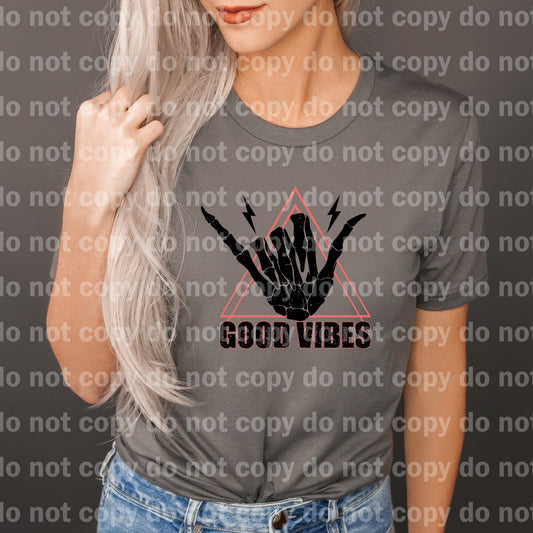 Good Vibes Skellie Hand Distressed Dream Print or Sublimation Print