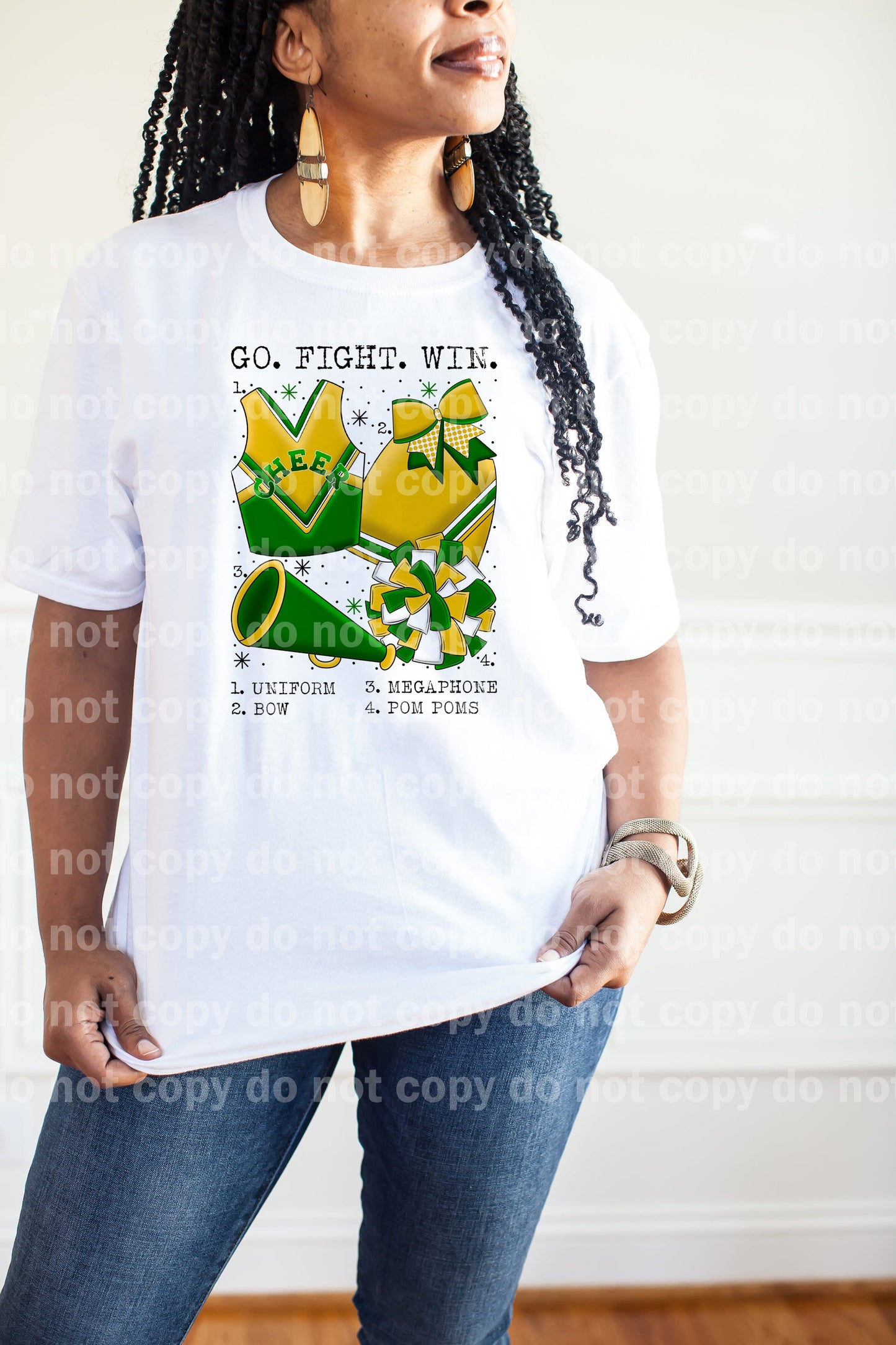 Go Fight Win Cheer Chart Green And Yellow Dream Print or Sublimation Print