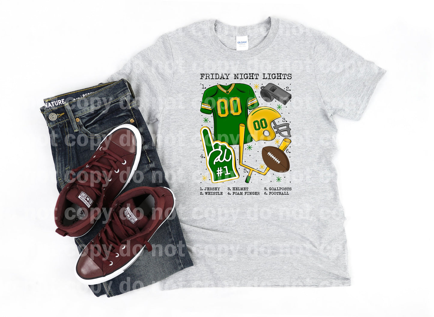 Friday Night Lights Football Chart Green And Yellow Dream Print or Sublimation Print