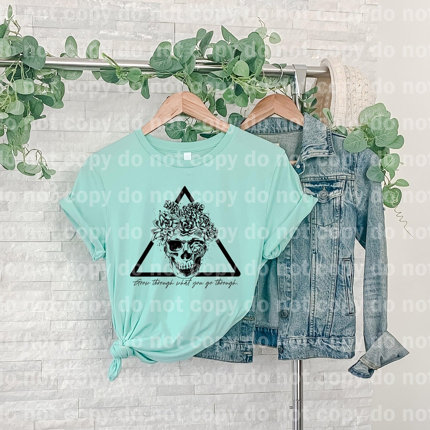 Grow Through What You Go Through Floral Skull Dream Print or Sublimation Print