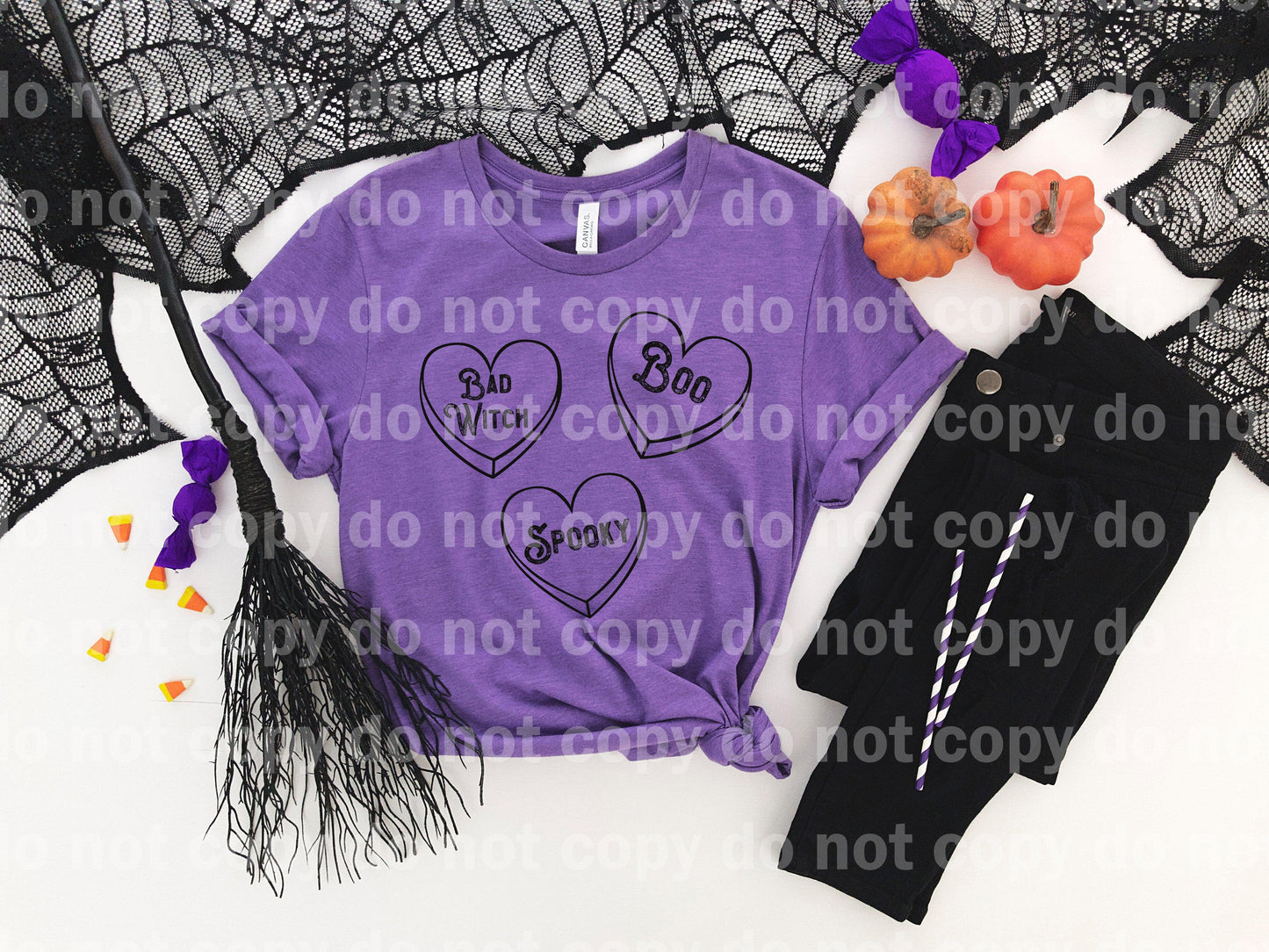 Halloween Hearts Bad Witch Boo Spooky Full Color/One Color Dream Print or Sublimation Print