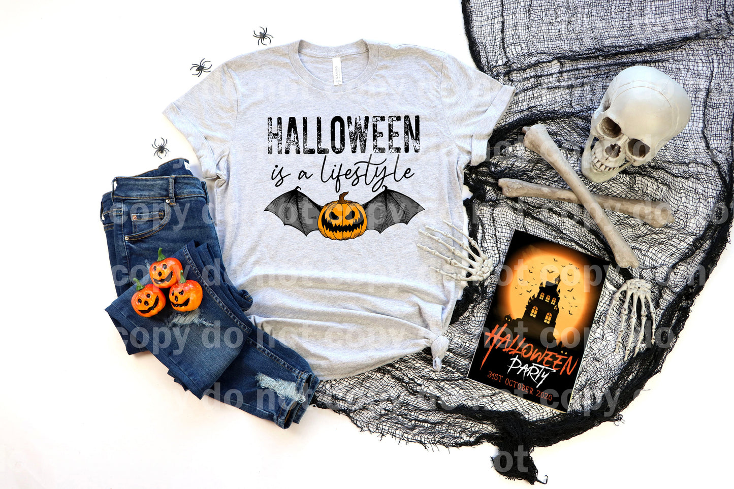 Halloween Is A Lifestyle Pumpkin Bat Full Color/One Color Dream Print or Sublimation Print