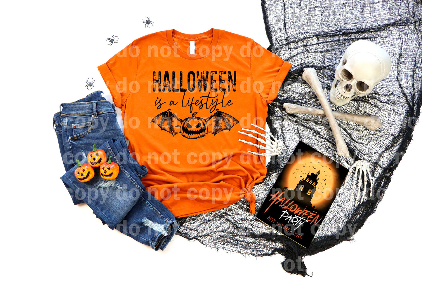 Halloween Is A Lifestyle Pumpkin Bat Full Color/One Color Dream Print or Sublimation Print