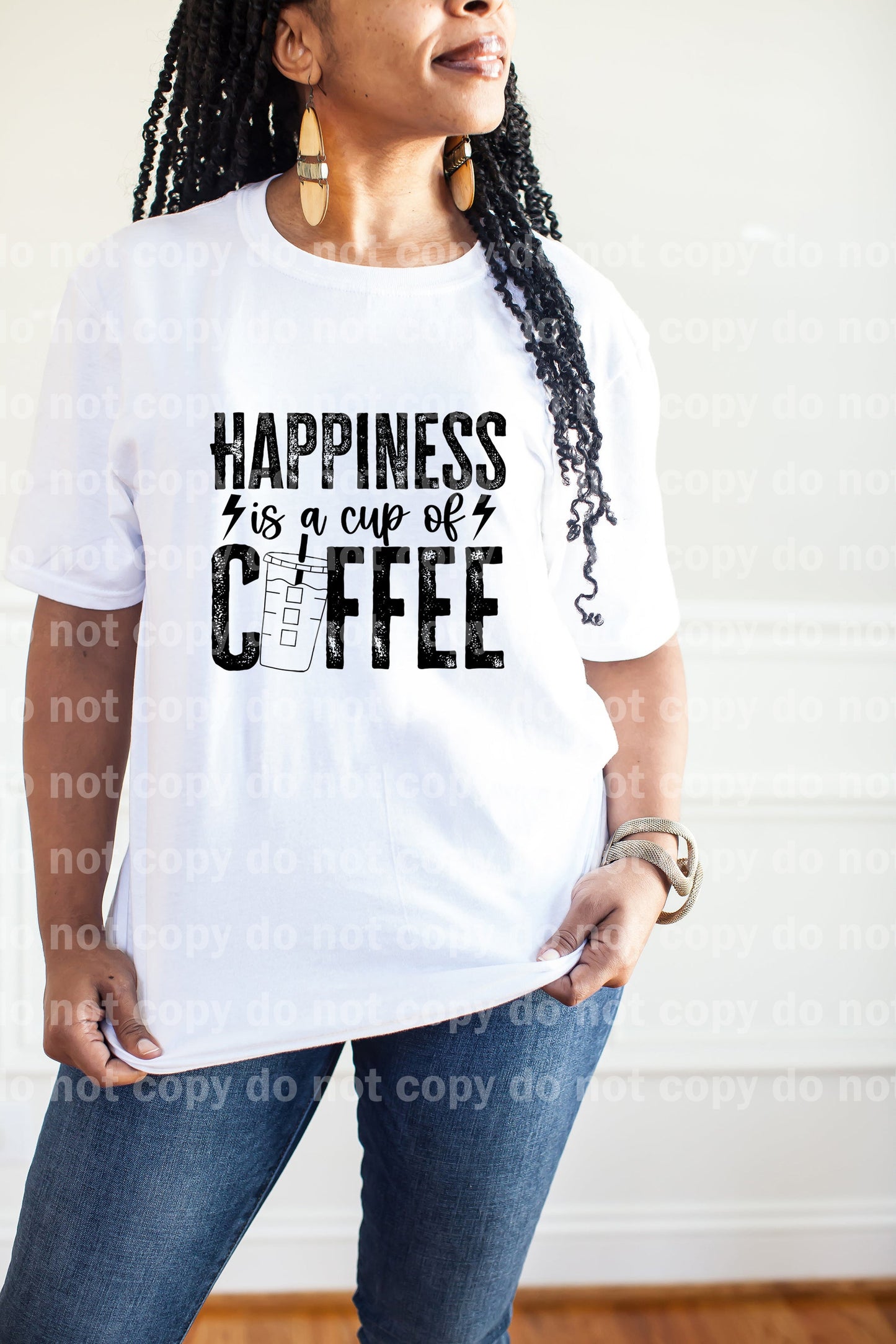 La felicidad es una taza de café Impresión de ensueño o impresión de sublimación