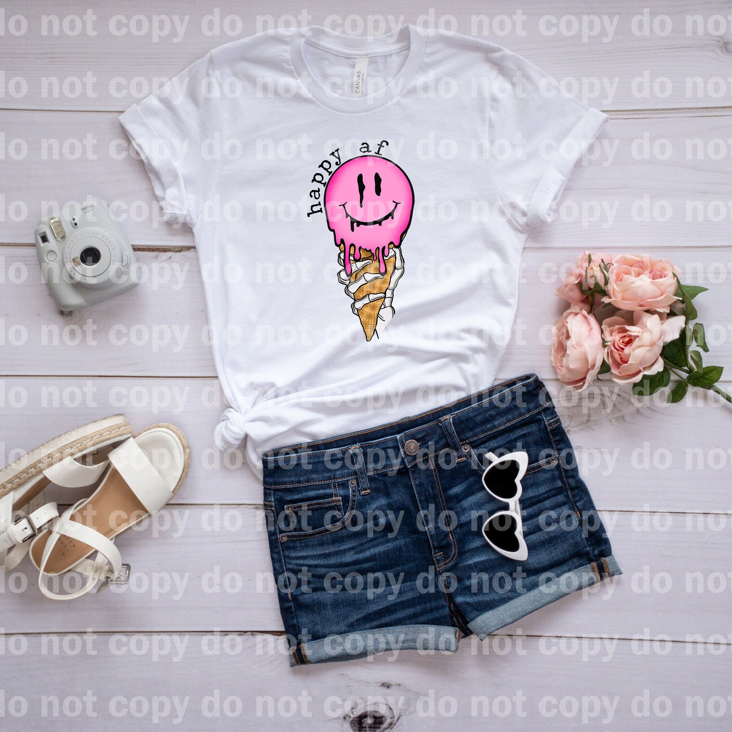 Happy AF Ice Cream Smiley Dream Print or Sublimation Print