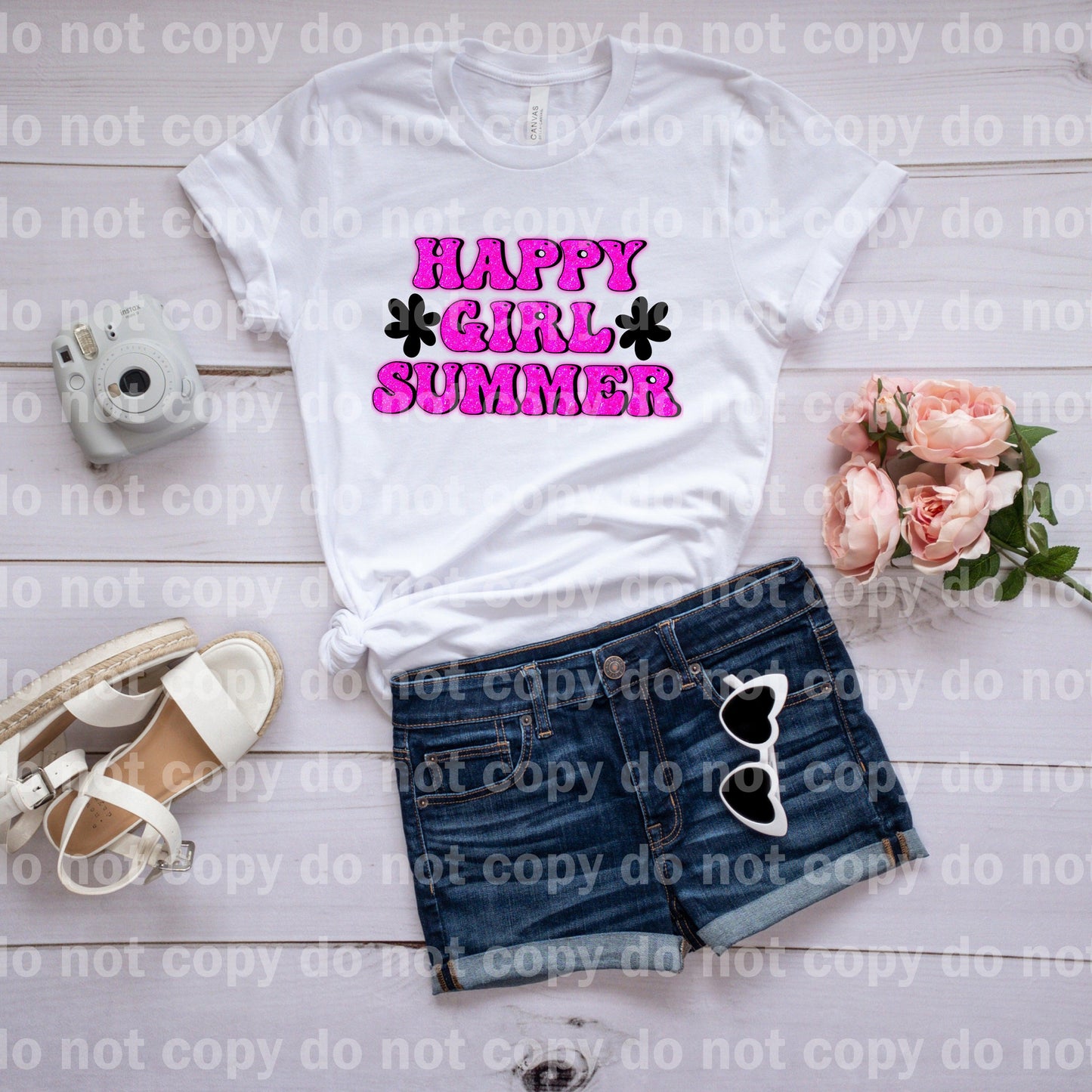 Happy Girl Summer Pink Dream Print or Sublimation Print