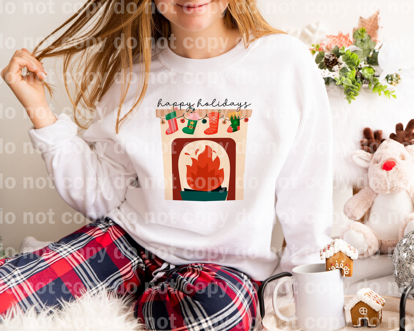 Happy Holidays Fireplace Dream Print or Sublimation Print