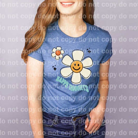 Happy Thoughts Flower Smiley Dream Print or Sublimation Print