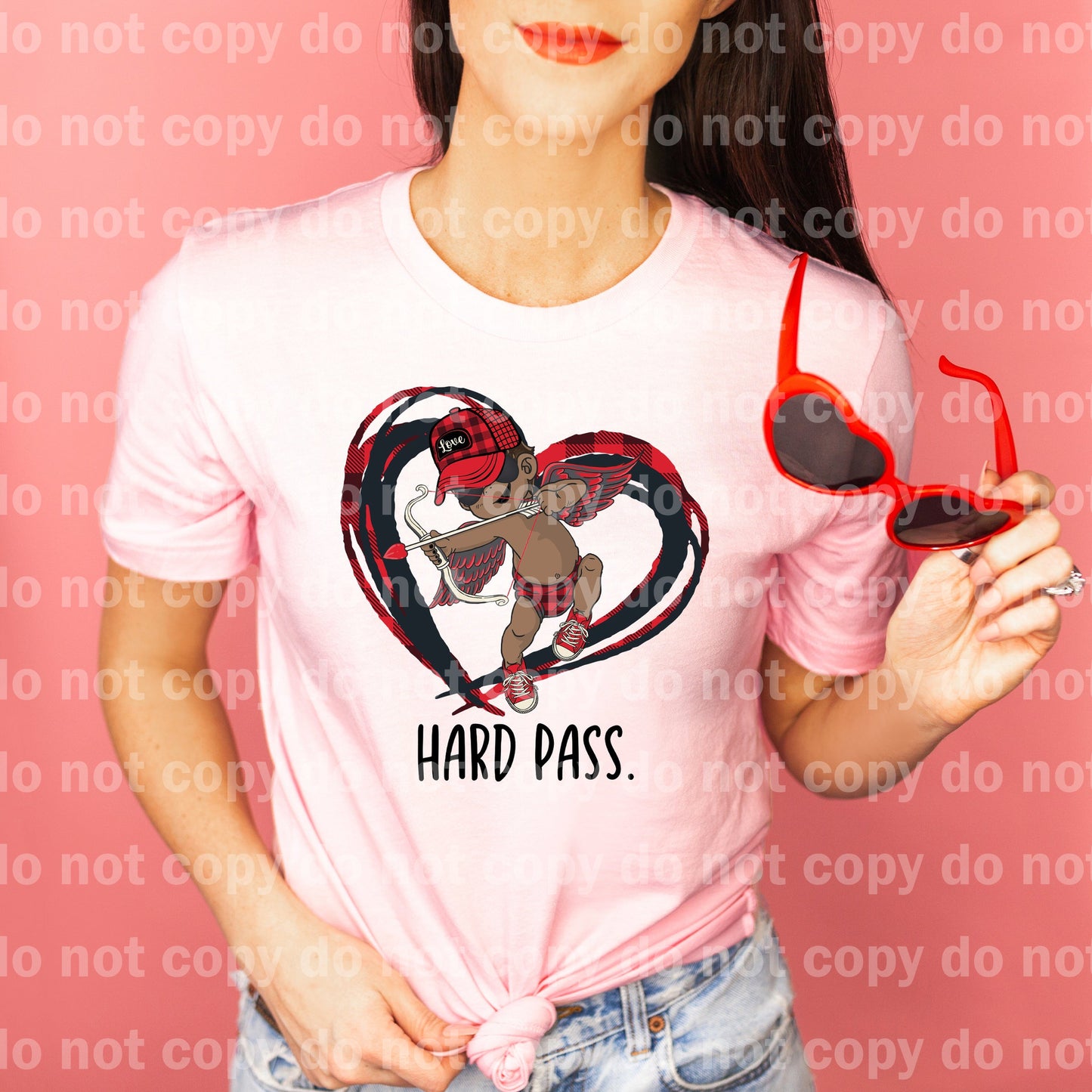 Hard Pass Dark Plaid Valentine Dream Print or Sublimation Print