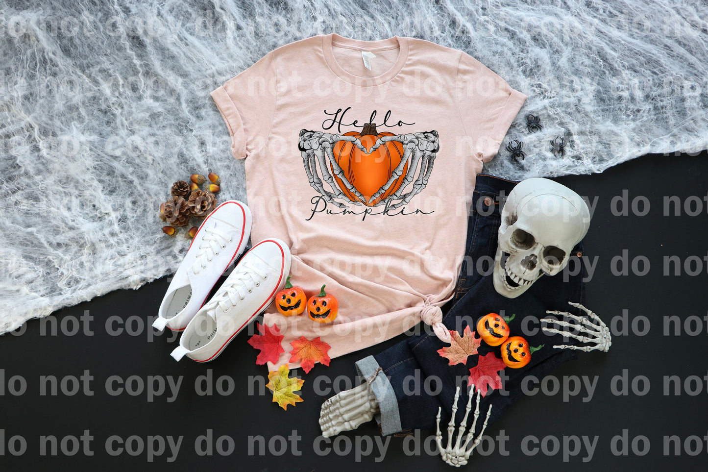 Hello Pumpkin Hand Skeleton Dream Print or Sublimation Print