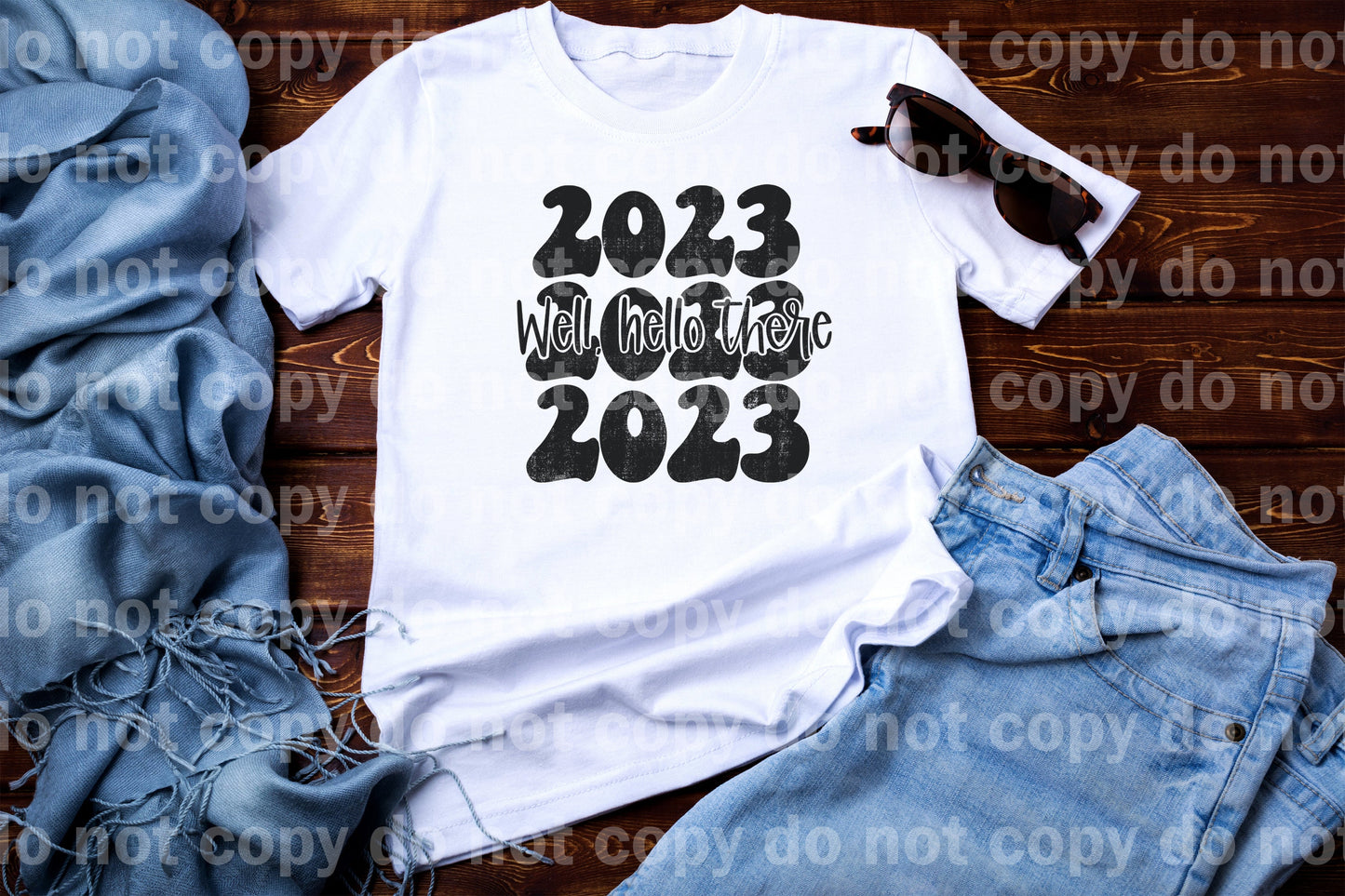 Well Hello There 2023 Black Distressed Dream Print or Sublimation Print