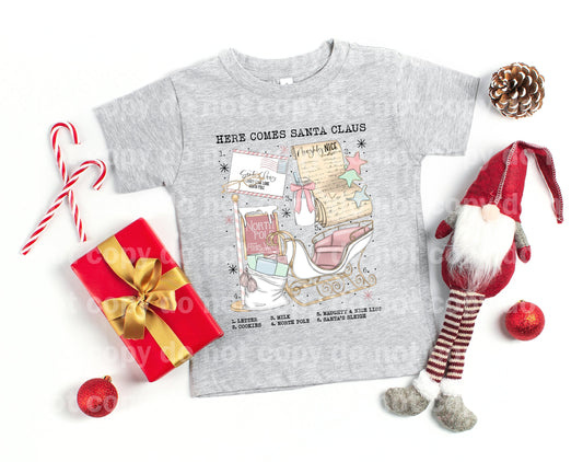 Here Comes Santa Claus Christmas Chart Dream Print or Sublimation Print