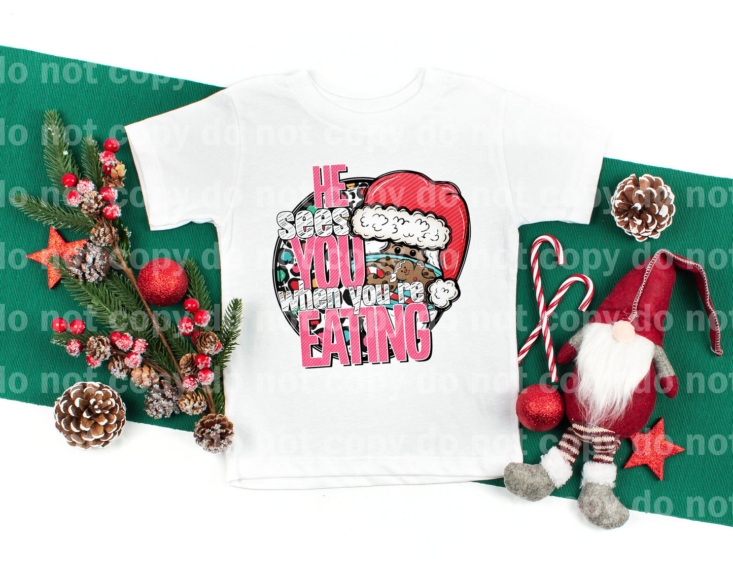 He Sees You When You're Eating Dark Santa Dream Print or Sublimation Print