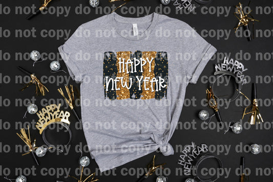 Happy New Year Black And Gold Glitter Background Dream Print or Sublimation Print
